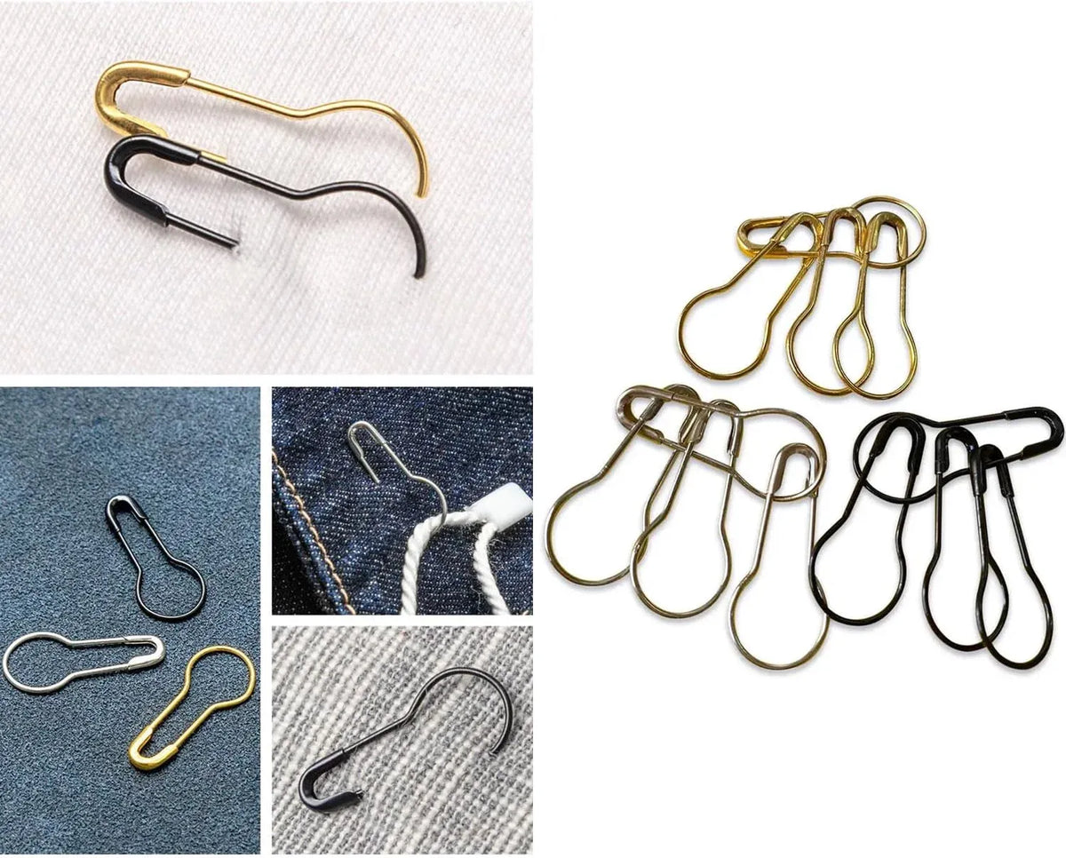 Set of 1000 black metal gourd safety pins, 0.8 inch size, ideal for clothing, craft projects, and DIY tailoring accessories.