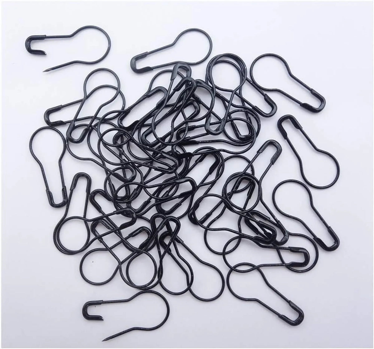Set of 1000 black metal gourd safety pins, 0.8 inch clothing and craft accessories for DIY tailoring and baby safety projects.
