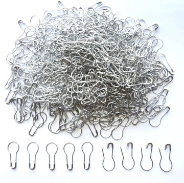 Set of 1000 silver metal gourd safety pins, 0.8 inch size, ideal for clothing, craft projects, and DIY tailoring accessories.