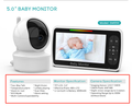 Everything Baby SM650 5-inch no-WiFi baby monitor with camera, night vision, two-way audio, and temperature alerts in nursery.