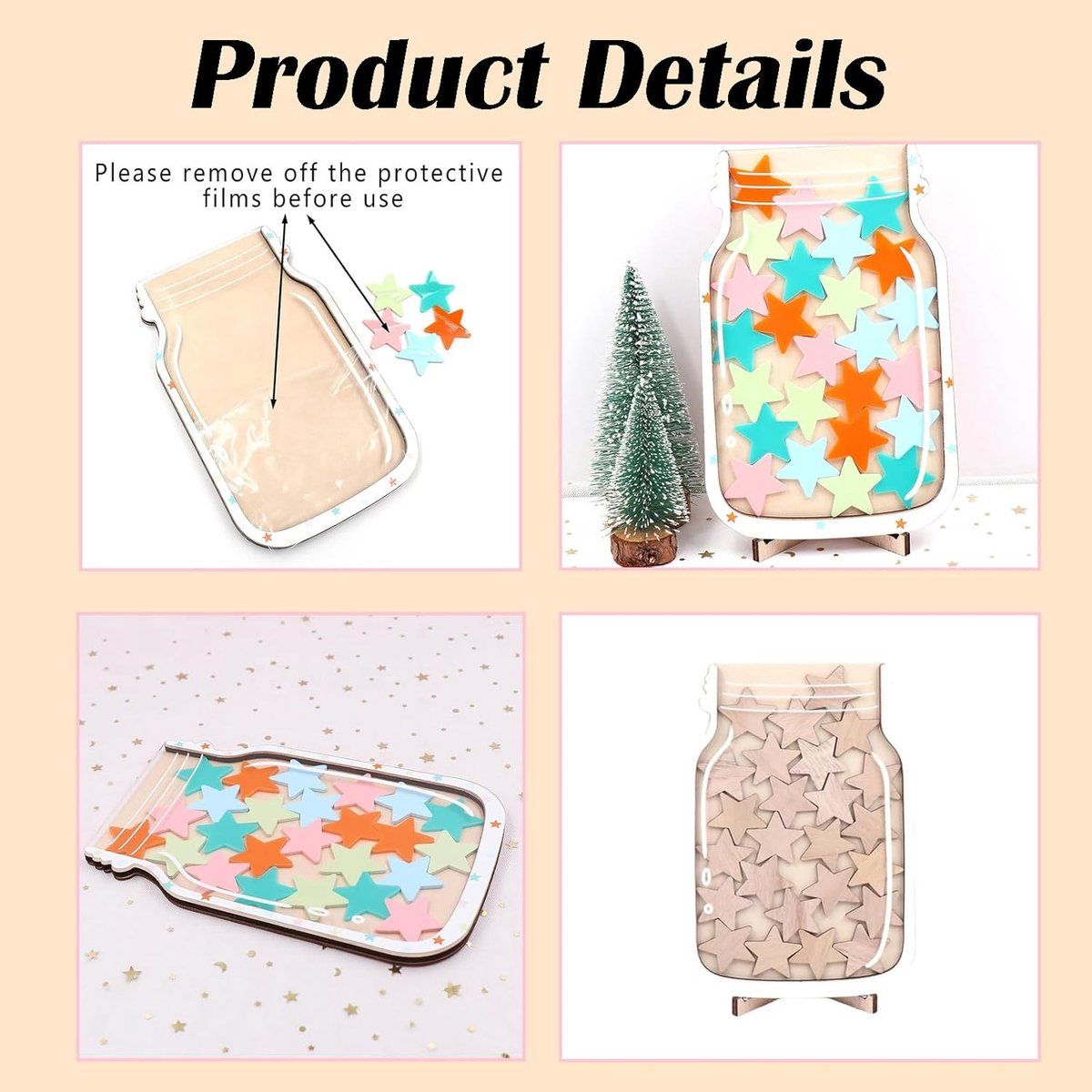 Colorful 25-piece star reward jar set for kids by Everything Baby, reusable activity toys for behavior and achievement charts.