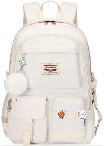 Backpack - School Bag - Backpack - Girl Backpack - School Backpack - School Bag - Laptop Backpack - 30 Liters - WhiteA