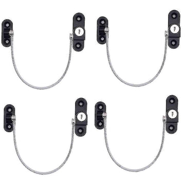 4 pcs Window Limiter, Window Stopper, Childproof Window Lock, Window Lock, Door Lock - Black