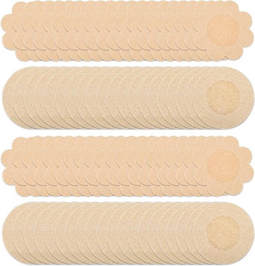 80 Invisible Nipple Shields - Disposable Nipple Shields - Nipple Shields for Women - Breathable Breast Shields - Unisex Nipple Shields - Round and Plum Shape - Off White - One Size