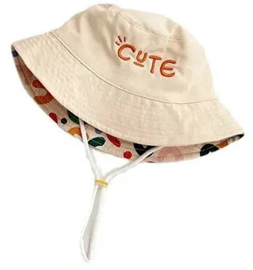 Baby Hat - Reversible Summer Hat - Summer Hat with Embroidered Letters - Size 52