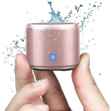 Mini Bluetooth Speaker (Pink) | Portable & Pocket-Sized | Powerful Bass with Passive Radiator | 12-Hour Battery Life | Ideal for Outdoors