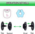 Black T5 round resin plastic snap fasteners for baby clothes and DIY crafts, featuring no sew press stud buttons by Everything Baby.