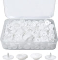 100 sets of white T5 round resin plastic snap fasteners for baby clothes, nappies, sewing, and DIY crafts by Everything Baby.