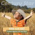 Kids UPF 50+ sun bucket hat by Everything Baby, quick dry and water resistant, suitable for beach, fishing, safari, and outdoor play.