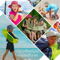 Kids UPF 50+ sun bucket hat by Everything Baby, beige quick-dry water-resistant hat for outdoor play and beach activities for ages 5-13.