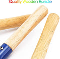 Six-pack metal beach sand toys set for kids including shovel, rake, trowel, and scoop with wooden handles in multicolor.