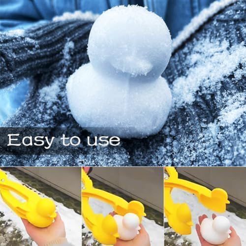 Four colorful snowball maker toys for kids, designed for outdoor winter snowball fights and beach sand play.
