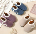 Purple children's cotton slippers with soft lining and non-slip soles, size 30/31, designed for indoor warmth and comfort.