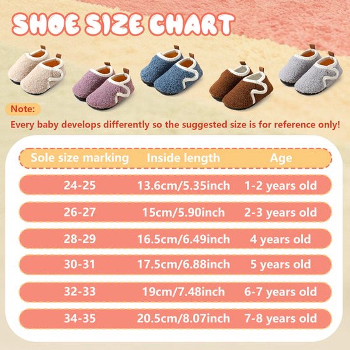 Blue children's cotton slippers with soft lining and non-slip sole, indoor warm house slippers for boys, size 24/25
