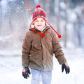 Blue children's waterproof winter gloves by Everything Baby, warm mittens for cold weather, travel, and daily winter wear for kids.