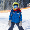 Grey waterproof winter gloves for children and toddlers, designed for cold weather, travel, and daily winter wear.