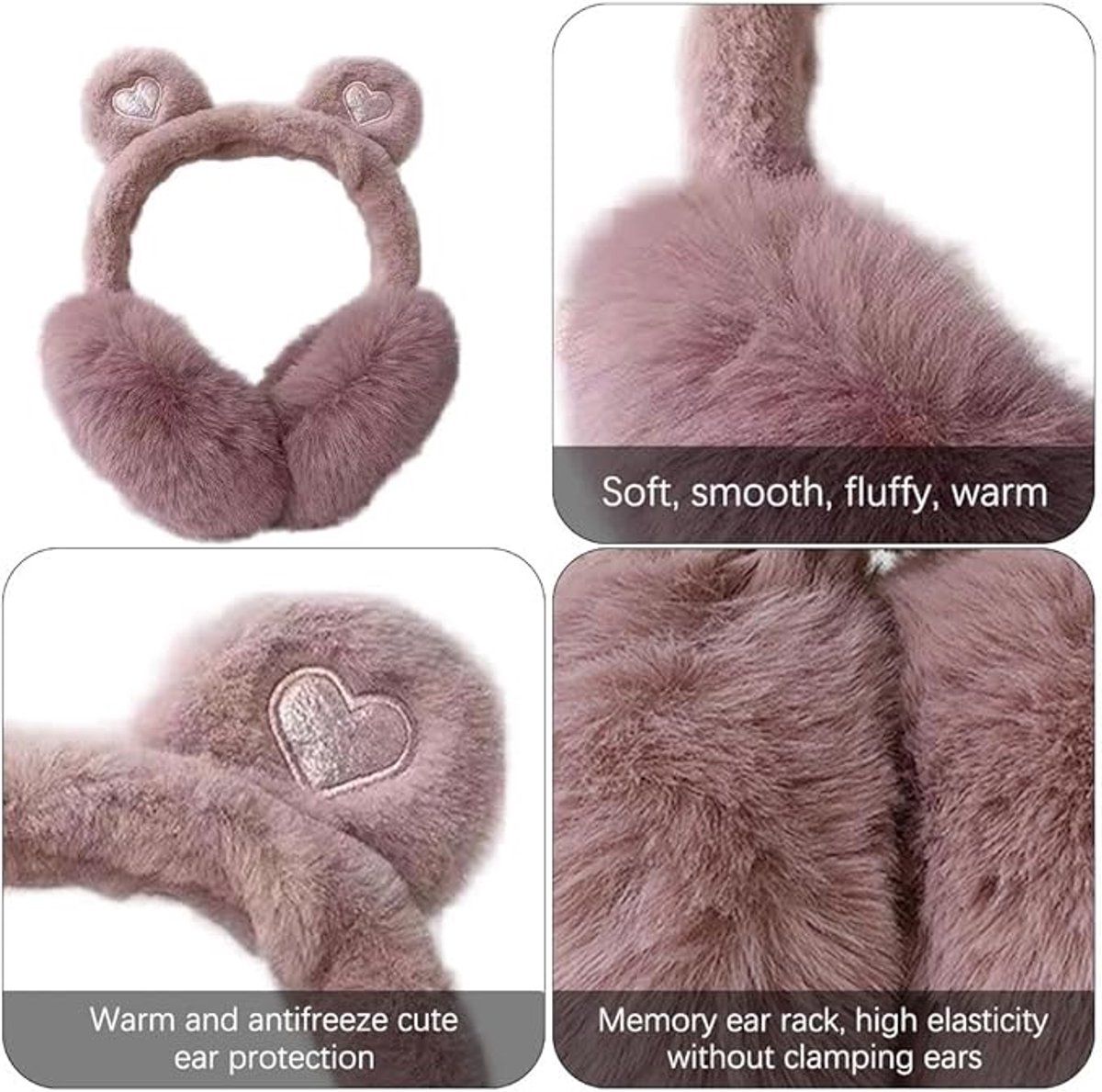 Soft children's thermal earmuffs with bear ears, ideal for girls' winter wear, cold weather, travel, and daily winter activities.
