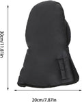 Black foldable stroller hand warmer gloves from Everything Baby, adjustable anti-freeze stroller accessories for cold weather.