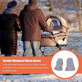Grey foldable stroller hand warmer gloves from Everything Baby, adjustable anti-freeze stroller accessories for cold weather.
