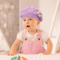 Girls' warm purple knitted beret by Everything Baby, toddler winter hat with floral design, perfect for cold weather and daily wear.
