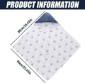 Blue and white double-sided cotton baby blanket with three-point harness opening, suitable for strollers, car seats, and prams.