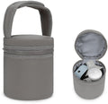 Brown breast milk cooler bag with detachable strap, designed for keeping milk at a constant temperature, suitable for nursing.