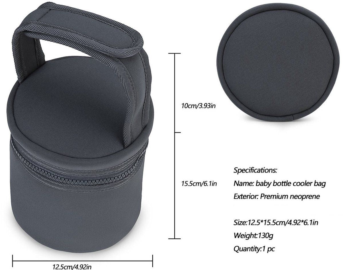 Dark blue breast milk cooler bag for baby bottles, compact, waterproof, dustproof, and easy to clean, portable bottle storage from Everything Baby.
