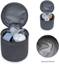 Dark blue breast milk cooler bag by Everything Baby, portable bottle storage with waterproof, dustproof, and easy-to-clean features.