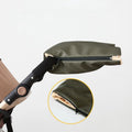 Army Green Baby & Kids stroller hand warmer with 3 zippers, windproof and rainproof, designed for stroller and pram accessories.