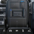 Black car seat organizer for children with multiple pockets, iPad holder, and backseat storage protector by Everything Baby.