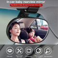 Black baby car mirror for rear-facing seats, 360-degree adjustable interior safety mirror for clear backseat viewing.