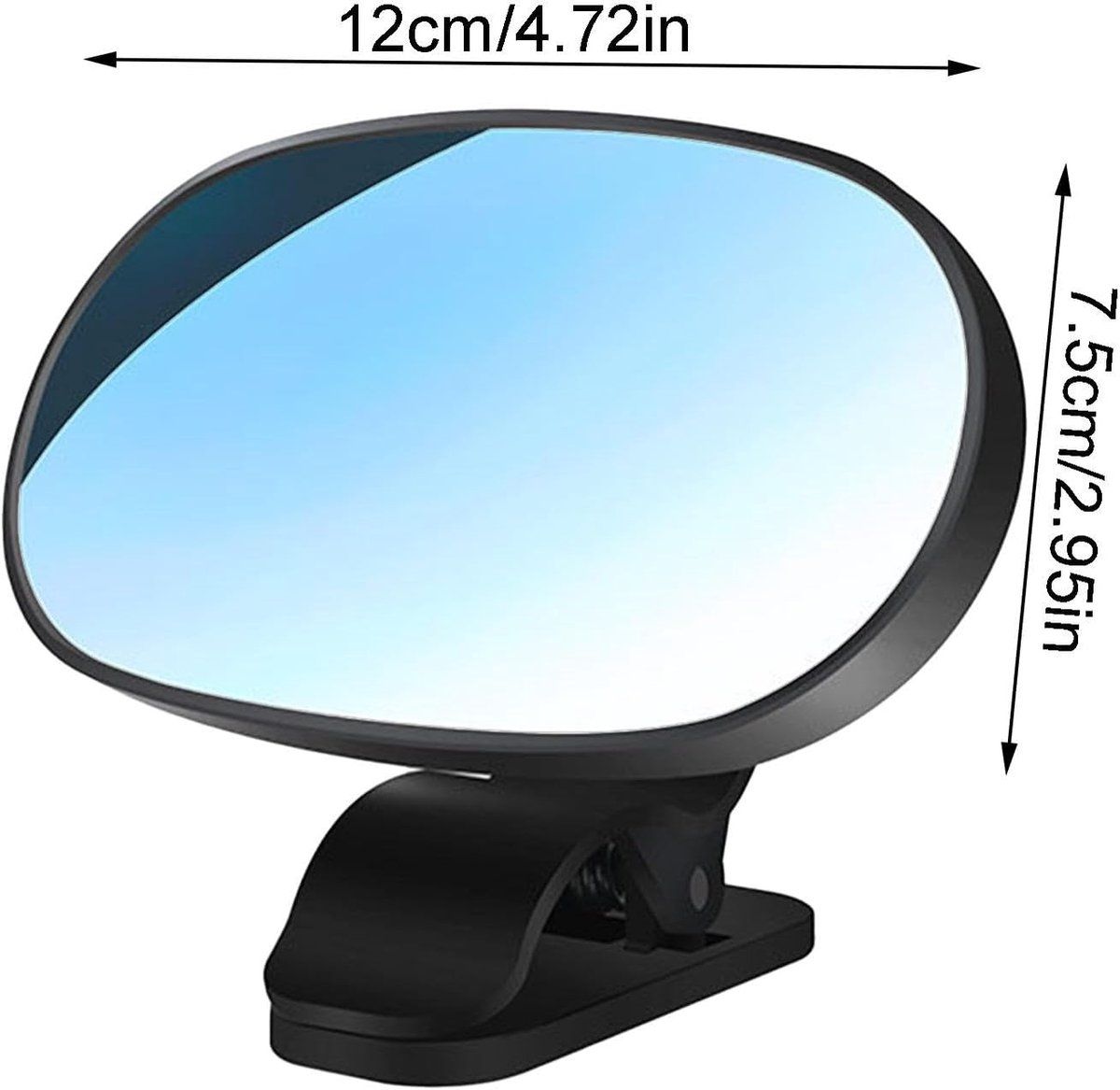Black baby car mirror for rear-facing seats, 360-degree adjustable interior safety mirror for clear backseat viewing