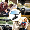Baby car mirror by Everything Baby with wide-angle HD view, 360° adjustable sun visor for rear-facing child seats and night driving.