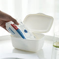 Baby wipes dispenser with sealing lid, plastic container for moist wipes, 7-inch length, suitable for bathroom, nursery, or desk use.