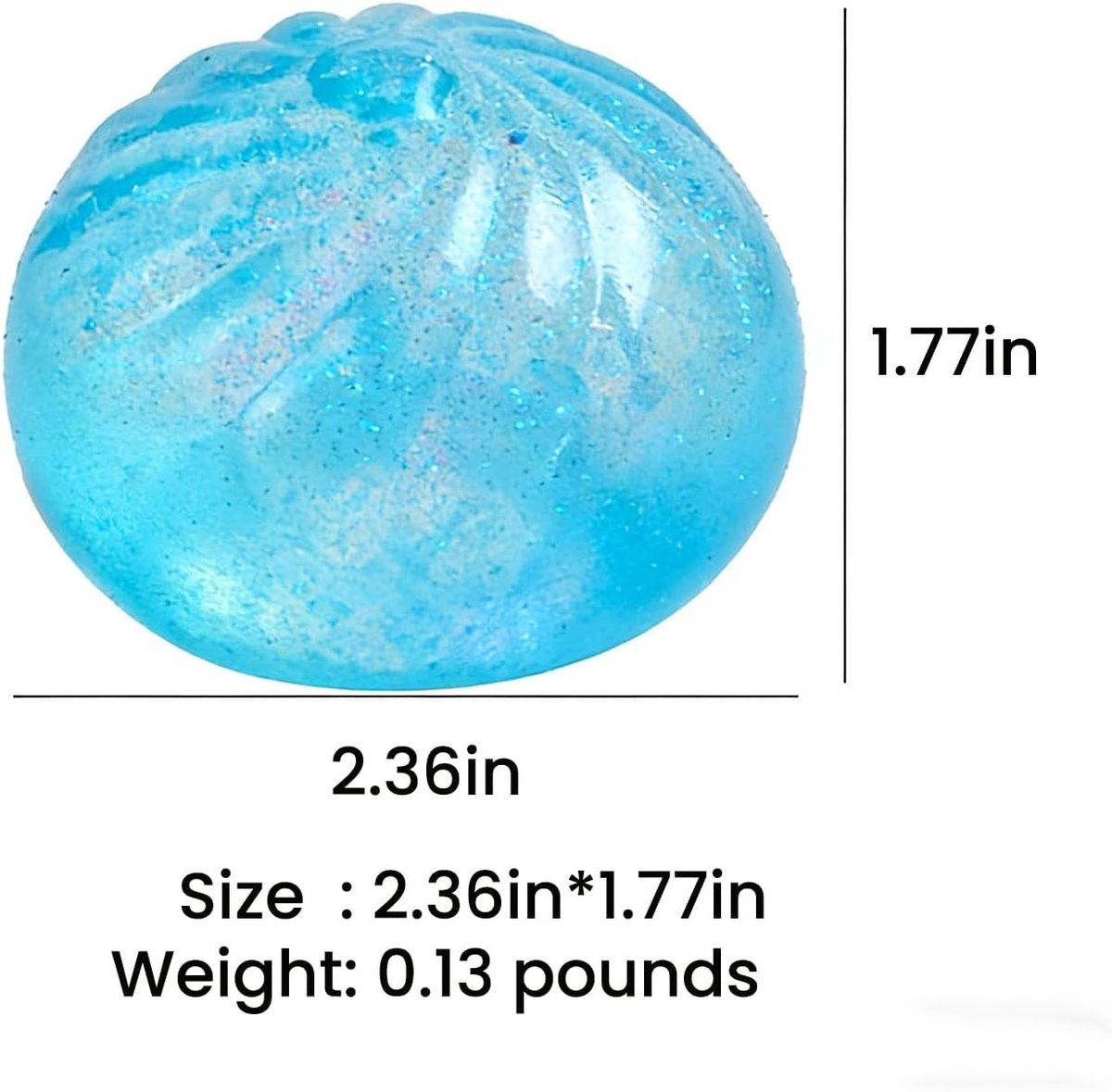 Four sparkling crystal dumpling squishies, colorful sensory fidget toys for kids, designed for stress relief and sensory play.
