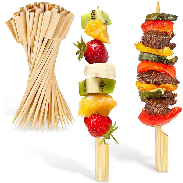 0.15lb Once for All Safe Food-Grade Items: Skewer! Skewers 100Pcs Food Toothpicks Wide Flat Wood Picks for Cocktail Fruit, Daily Home Products Kitchen Essentials Beige