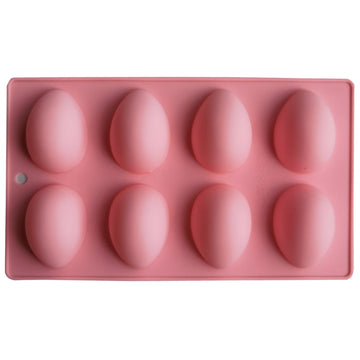 LGCASL Silicone Egg Shaped Molds, Egg Shaped Silicone Molds for Baking Easter Egg Shaped Silicone Baking Grade Non Stick Egg Shaped Easter Homemade Baking Tools Beige Pink