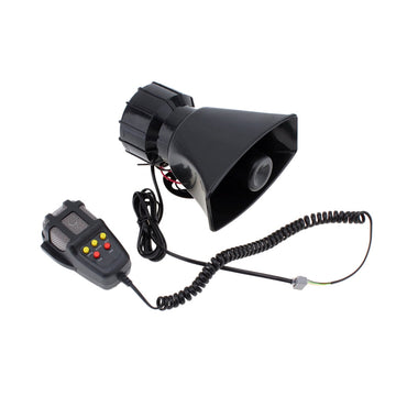 Ortofally 100W 12V 5 Sound Square Opening Electric Horn Loud Speaker Warning Alarm for Car Moped Motorcycle (Black) Black
