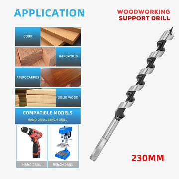 1Pc 230Mm Long Woodworking Center Auger Drill Bit for Wood Drilling Tools 6-25Mm 10Mm 20Mm