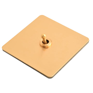 Toggle Light Rocker Switch 1/2 Way Retro Brass Plate Lever 86 Type Toggle Switch 1 Gang Smile Home 1 Gang