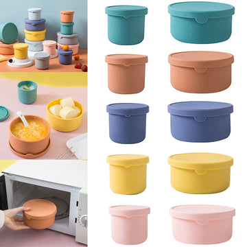 Silicone Food Containers for Kids, Reusable Baby Snack Fruits Container with Lids, Leak Proof Silicone Food Storage Containers Kids Small Lunch Box BPA Free for Daycare School Travel Pink4