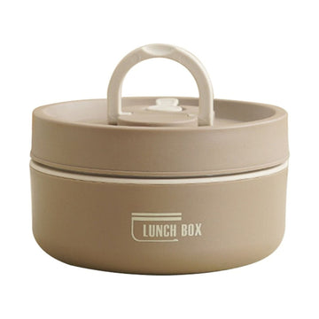 Thermo Food Jar for Hot Food Adults Soup Thermo Lunch Containers Wide Mouth Vacuum Insulated Stainless Steel Leakproof Bento Box– Leak-Proof Single Compartment,BPA-Free(Brown,4.5x4.5x2.6") Brown