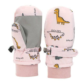 GXWEA 2T Gloves Kids Waterproof Gloves Kids Gloves Winter Gloves Thick Gloves Stretchy Warm Gloves Boys Girls 6-11 Year 6-24 Months AHA5 kids snow gloves Pink