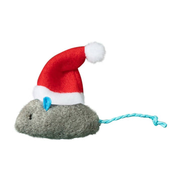 Catnip Toys Interactive Toy Christmas Hat Costume Plush Mouse Shaped Cat Toys for Cat Kitten Indoor B