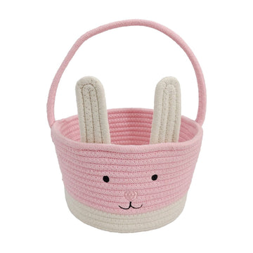 Easter Basket for Boys Girls Easter Bunny Basket with Rabbit Ears, Easter Egg Hunting Basket Easter Baskets for Kids Babies First Easter Gifts B