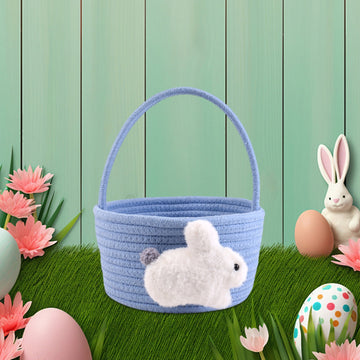 Adorable Easter Bunny Basket for Kids - Perfect Easter Gift, Cute Easter Bucket Bags with Rabbit Ears for Easter Eggs Hunting, Affordable & Festive Spring Decor As Show E