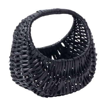 Wicker Basket with Handle, Wicker Shopping Basket, Picnic Baskets, Wicker Storage Basket, Rattan Basket for Wedding Black