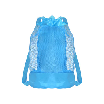 Swim Bag Mesh Drawstring Backpack Beach Backpack for Swimming, Gym, and Workout Gear Blue