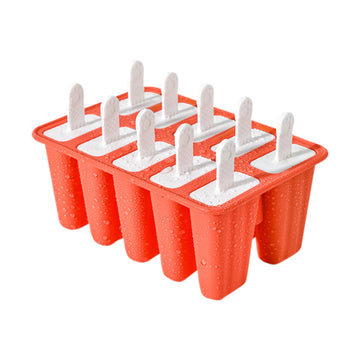 Popsicle Mould, Popsicle Molds 10 Pieces Silicone Ice Molds BPA Free Popsicle Mold Reusable Easy Release Ice Make Red