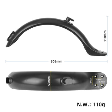 Durable electric scooter fender with 4-hole mudguard for splash protection, compatible with kids' bikes and scooters by Everything Baby.